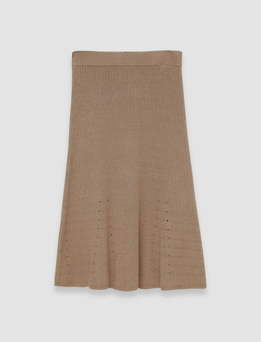 JOSEPH Fashion Women Linen Cotton Knitted Skirt Frozen Mocha