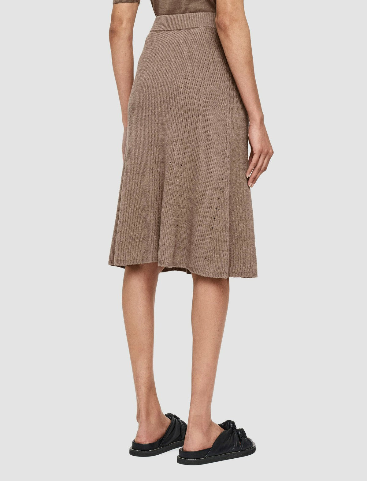 JOSEPH Fashion Women Linen Cotton Knitted Skirt Frozen Mocha