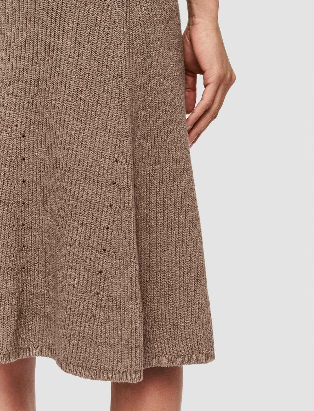 JOSEPH Fashion Women Linen Cotton Knitted Skirt Frozen Mocha