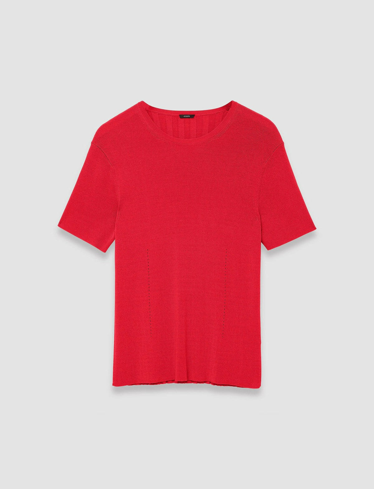 JOSEPH Fashion Women Satiny Rib Knit Top Crimson