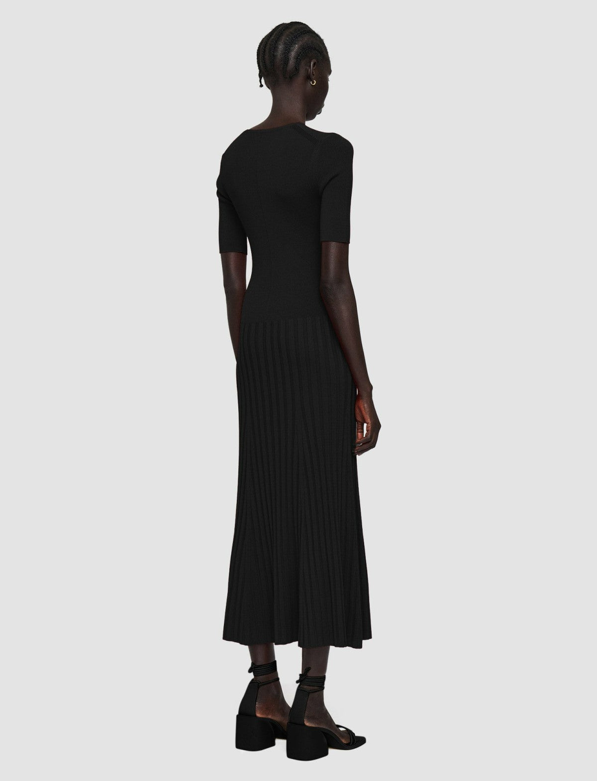JOSEPH Fashion Women Satiny Rib Knit Dress Black