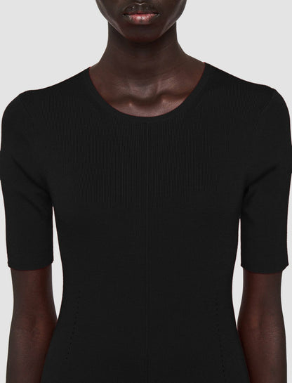 JOSEPH Fashion Women Satiny Rib Knit Dress Black