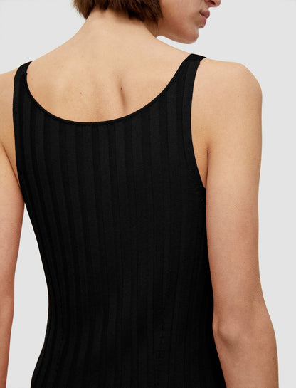 JOSEPH Fashion Women Satiny Rib Knit Tank Top Black