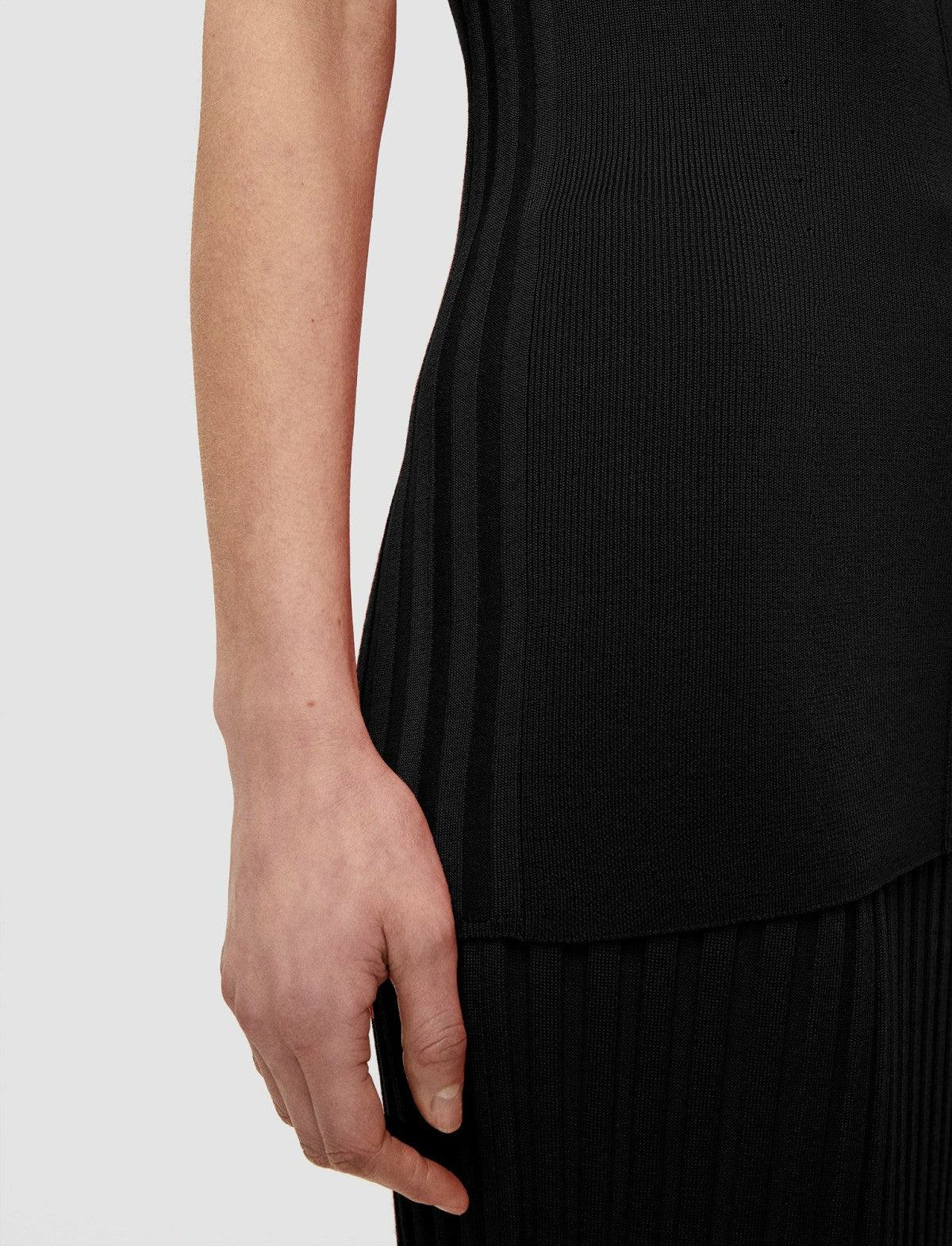 JOSEPH Fashion Women Satiny Rib Knit Tank Top Black