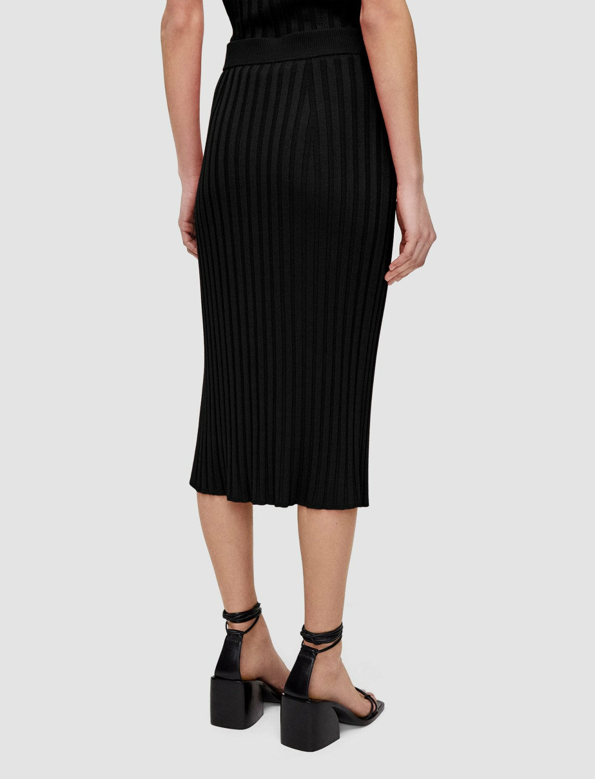 JOSEPH Fashion Women Satiny Rib Knit Skirt Black
