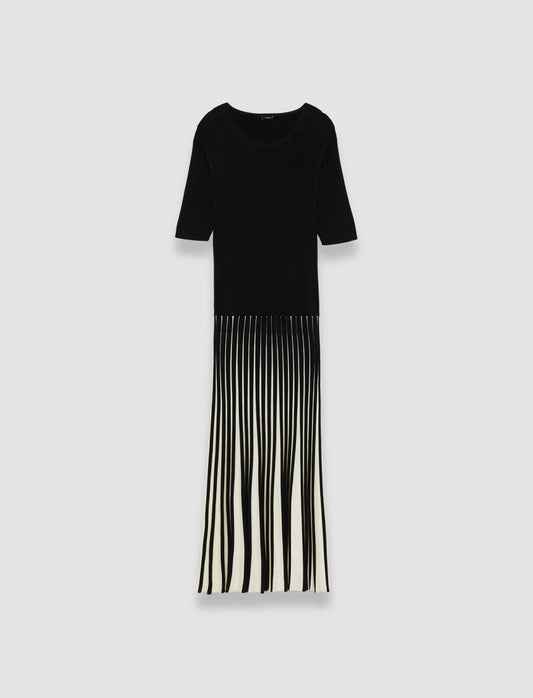 JOSEPH Fashion Women Stripes Dress Oyster White/ Black