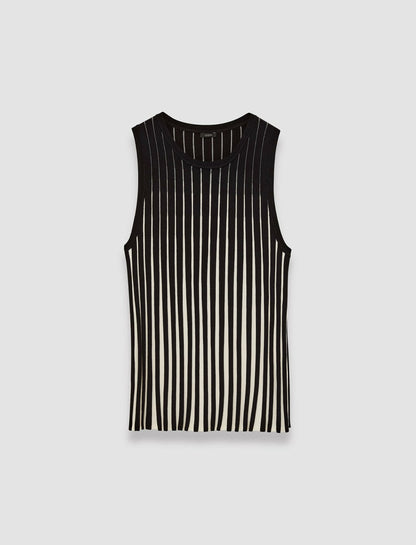 JOSEPH Fashion Women Stripes Tank Top Oyster White/ Black