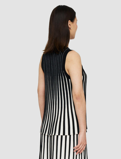 JOSEPH Fashion Women Stripes Tank Top Oyster White/ Black
