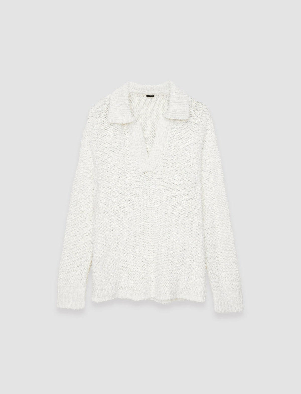 JOSEPH Fashion Women Textured Knit Polo Jumper Ivory