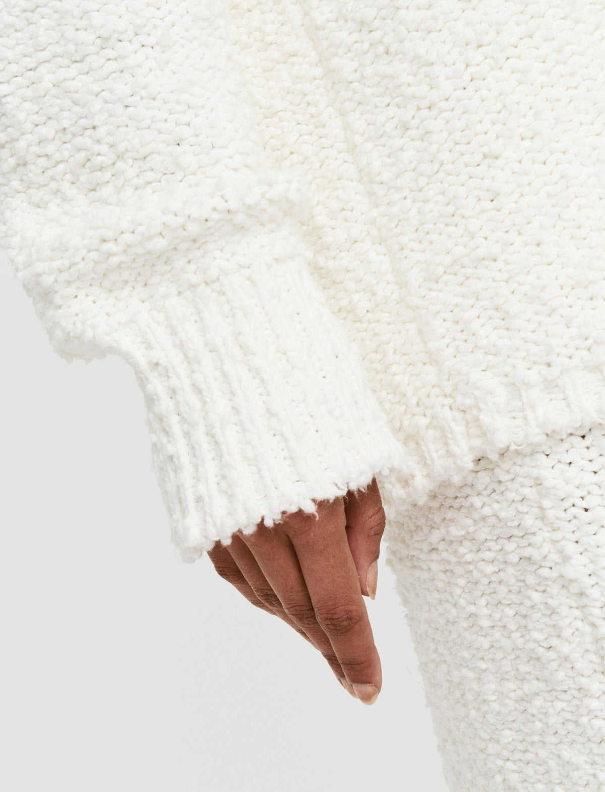 JOSEPH Fashion Women Textured Knit Polo Jumper Ivory