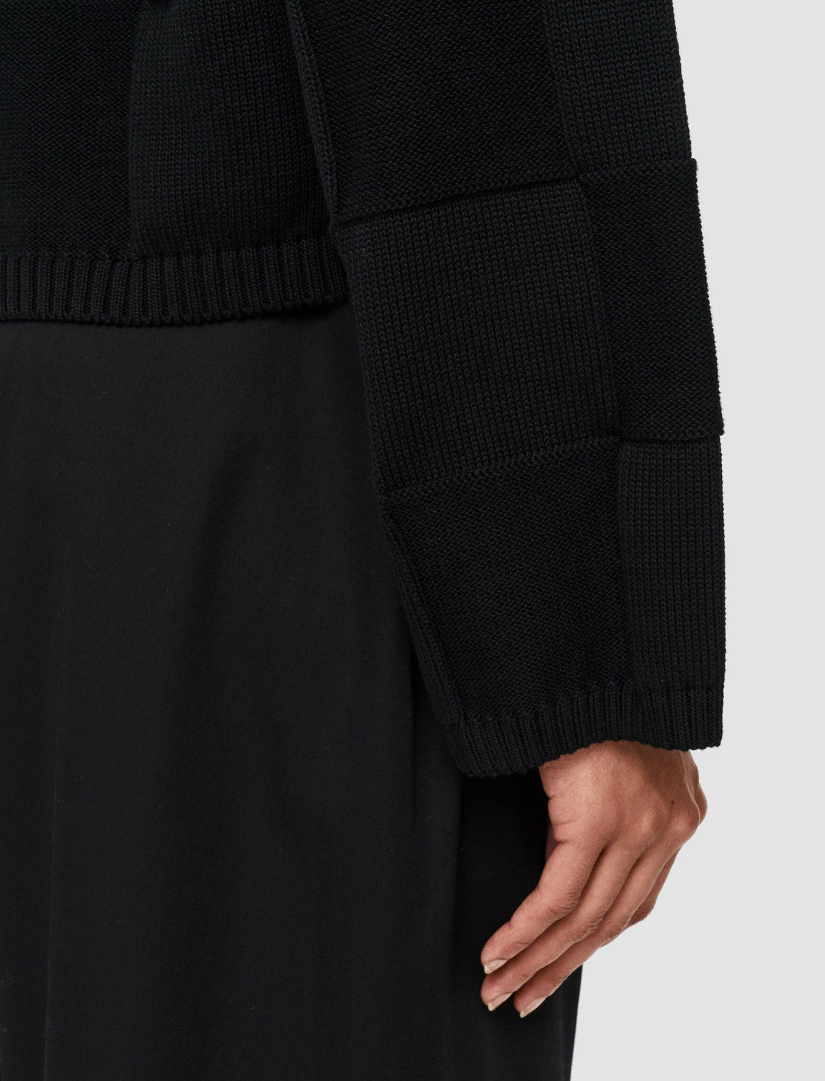 JOSEPH Fashion Women Textured Vichy Crew Neck Jumper Black