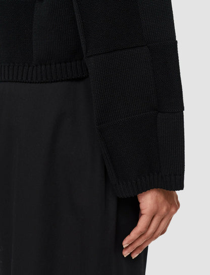 JOSEPH Fashion Women Textured Vichy Crew Neck Jumper Black
