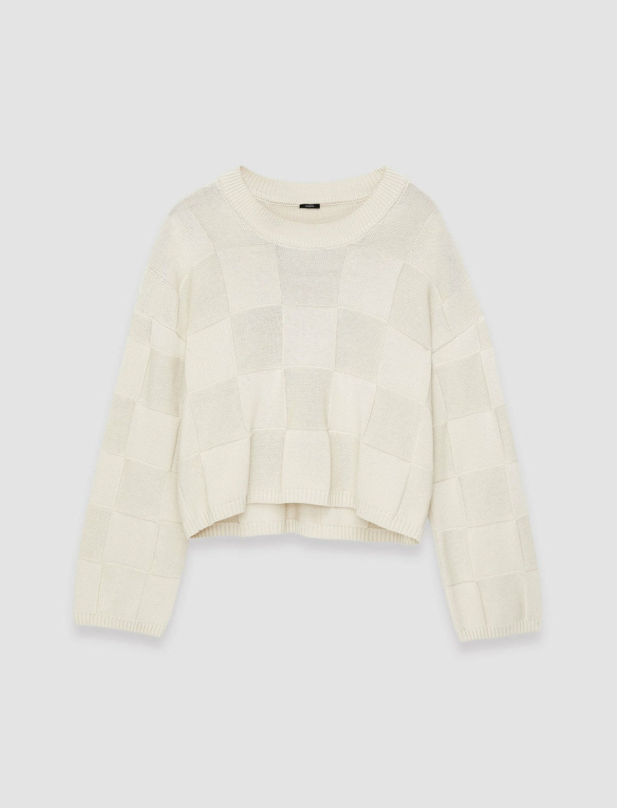 JOSEPH Fashion Women Textured Vichy Crew Neck Jumper Papyrus