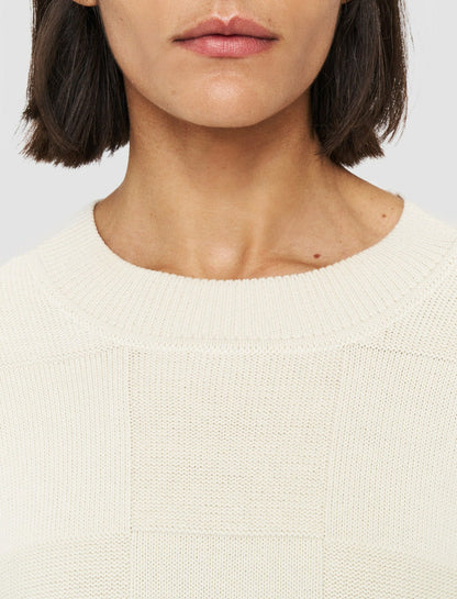 JOSEPH Fashion Women Textured Vichy Crew Neck Jumper Papyrus