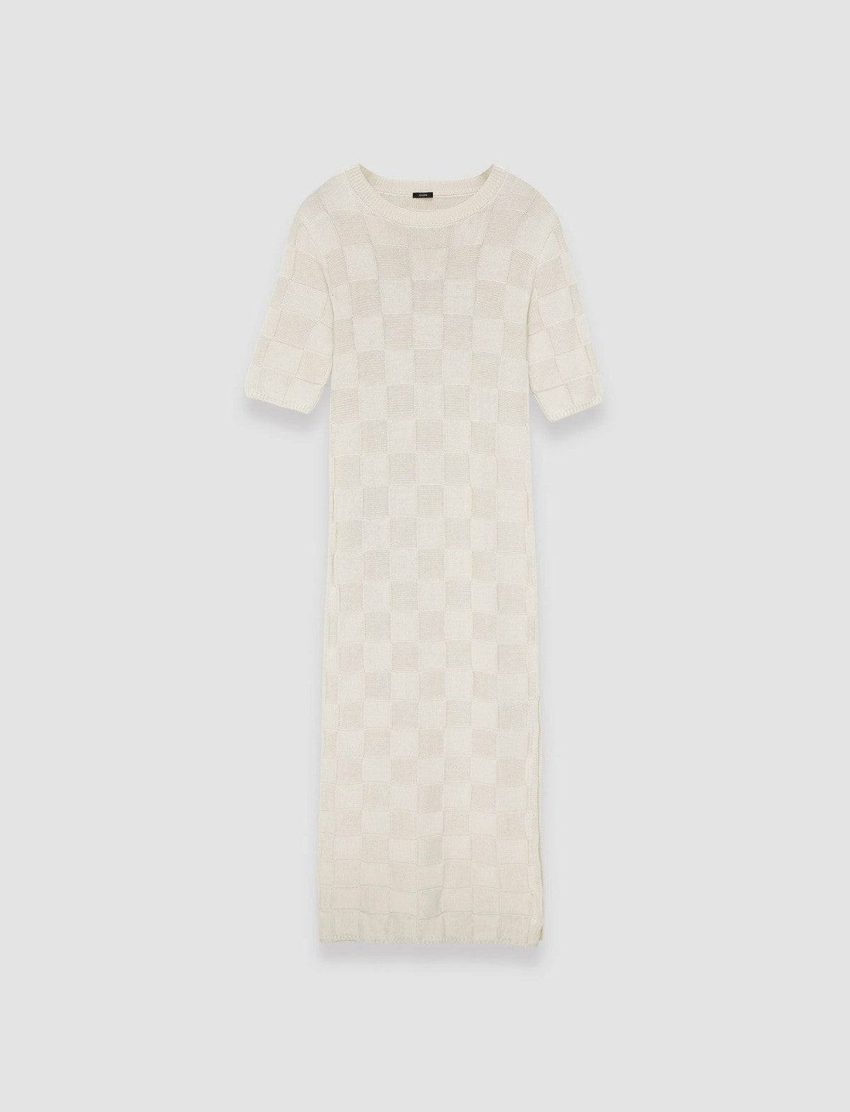 JOSEPH Fashion Women Textured Vichy Knitted Dress Papyrus