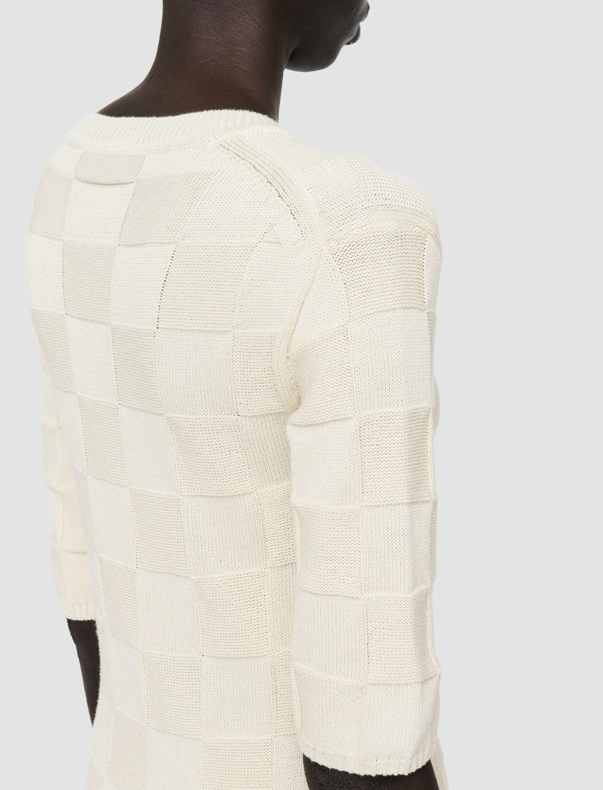 JOSEPH Fashion Women Textured Vichy Knitted Dress Papyrus