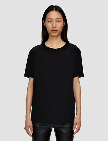 JOSEPH Fashion Women Rubin Crepe de Soie Silk Blouse Black