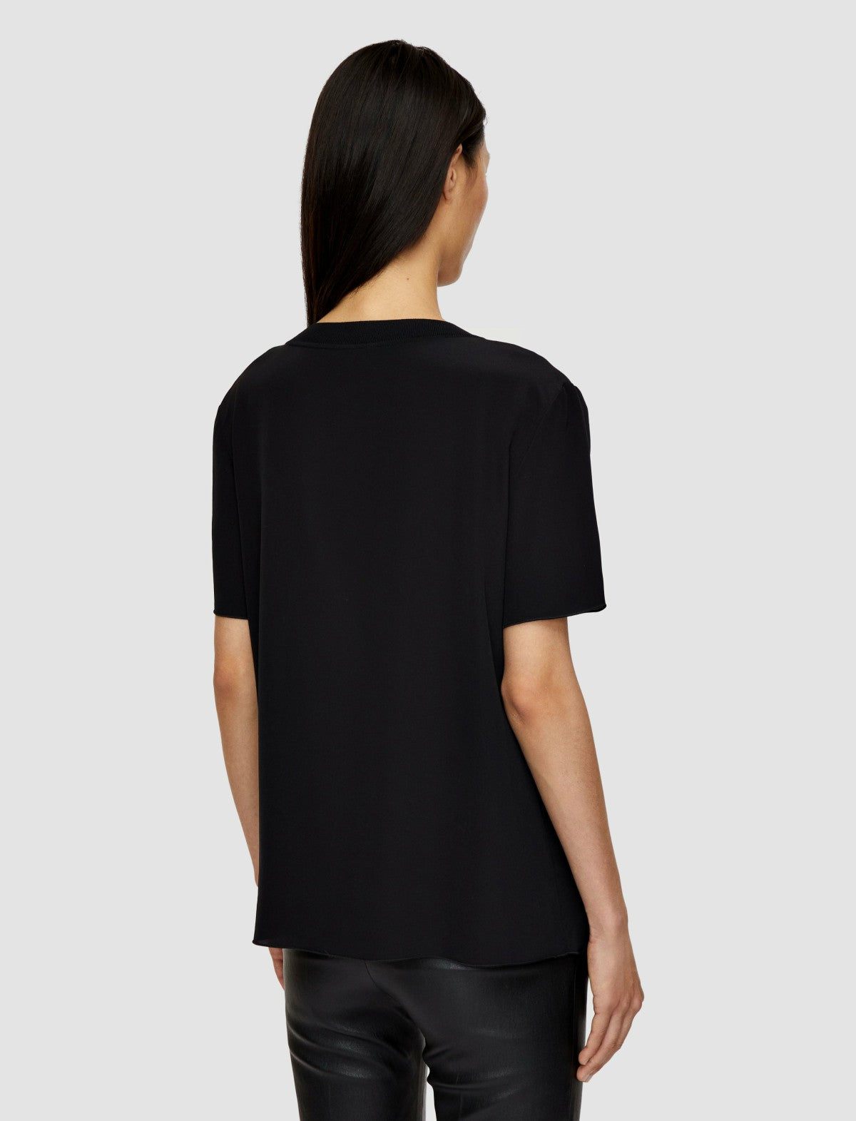 JOSEPH Fashion Women Rubin Crepe de Soie Silk Blouse Black