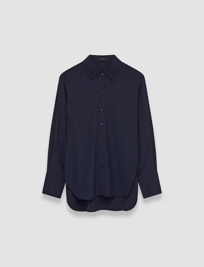 JOSEPH Fashion Women Joe Silk Crepe de Chine Blouse Navy