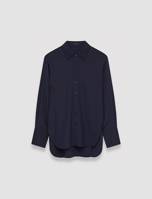 JOSEPH Fashion Women Joe Silk Crepe de Chine Blouse Navy