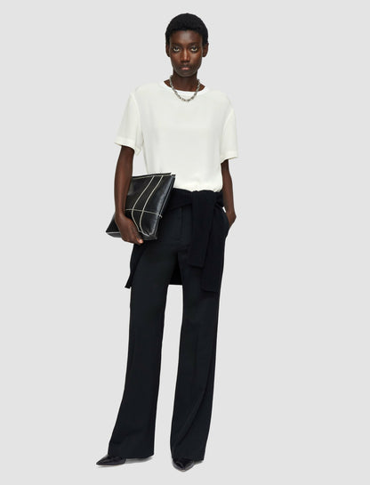 JOSEPH Fashion Women Rubin Crepe de Soie Silk Blouse Ivory