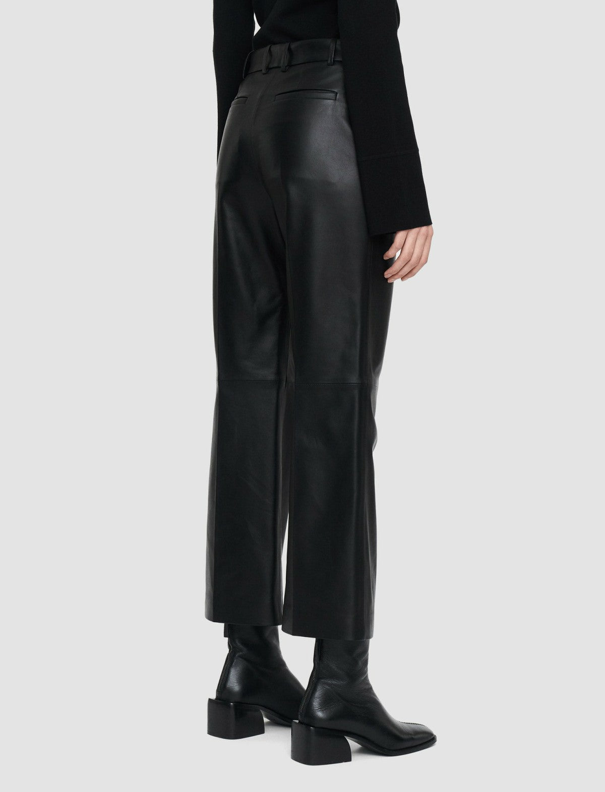 JOSEPH Fashion Women Nappa Leather Talia Trousers Black