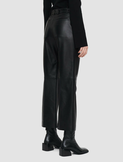 JOSEPH Fashion Women Nappa Leather Talia Trousers Black