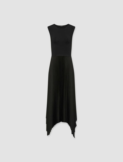 JOSEPH Fashion Women Knit Weave Plissé Dera Dress Black