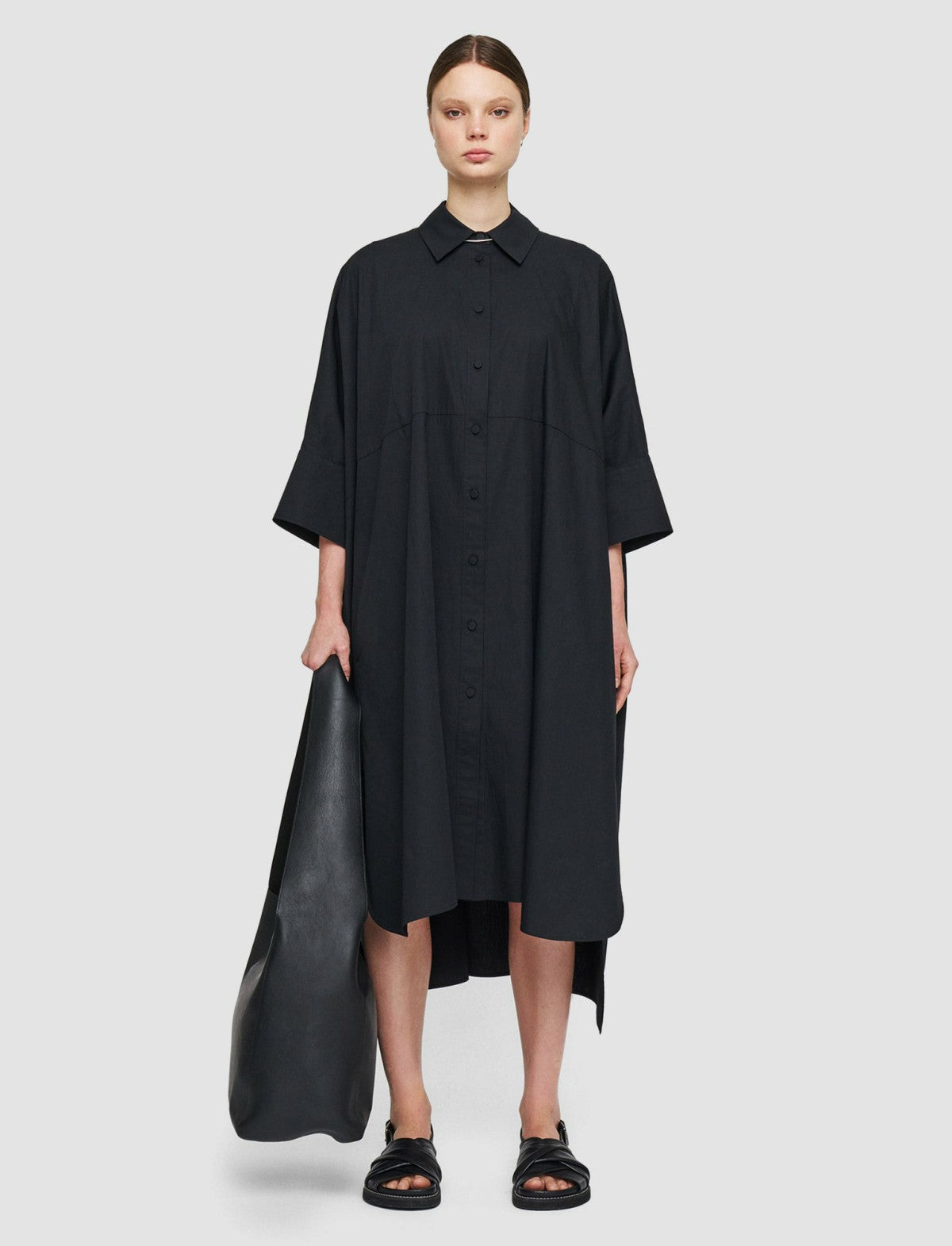 JOSEPH Fashion Women Dania Poplin Dress Black