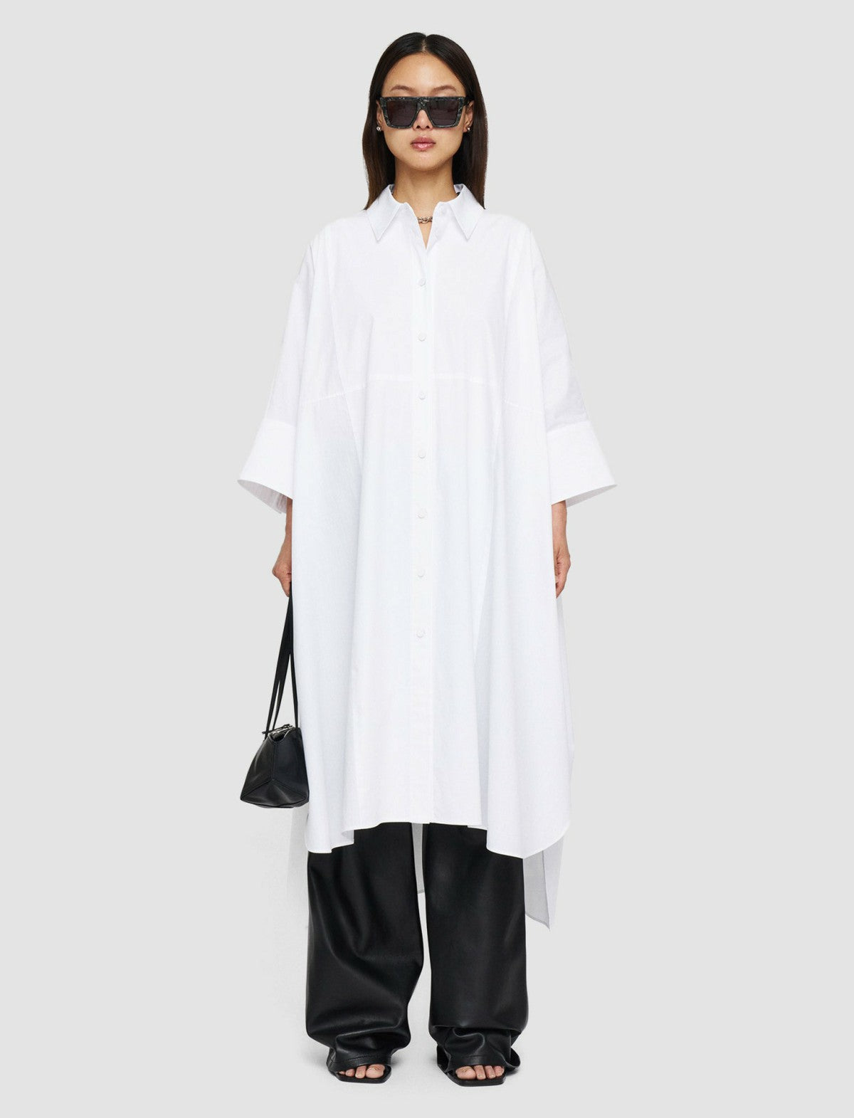 JOSEPH Fashion Women Dania Poplin Dress White