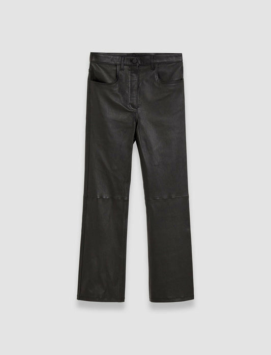 JOSEPH Fashion Women Duke Leather Stretch Trousers Black
