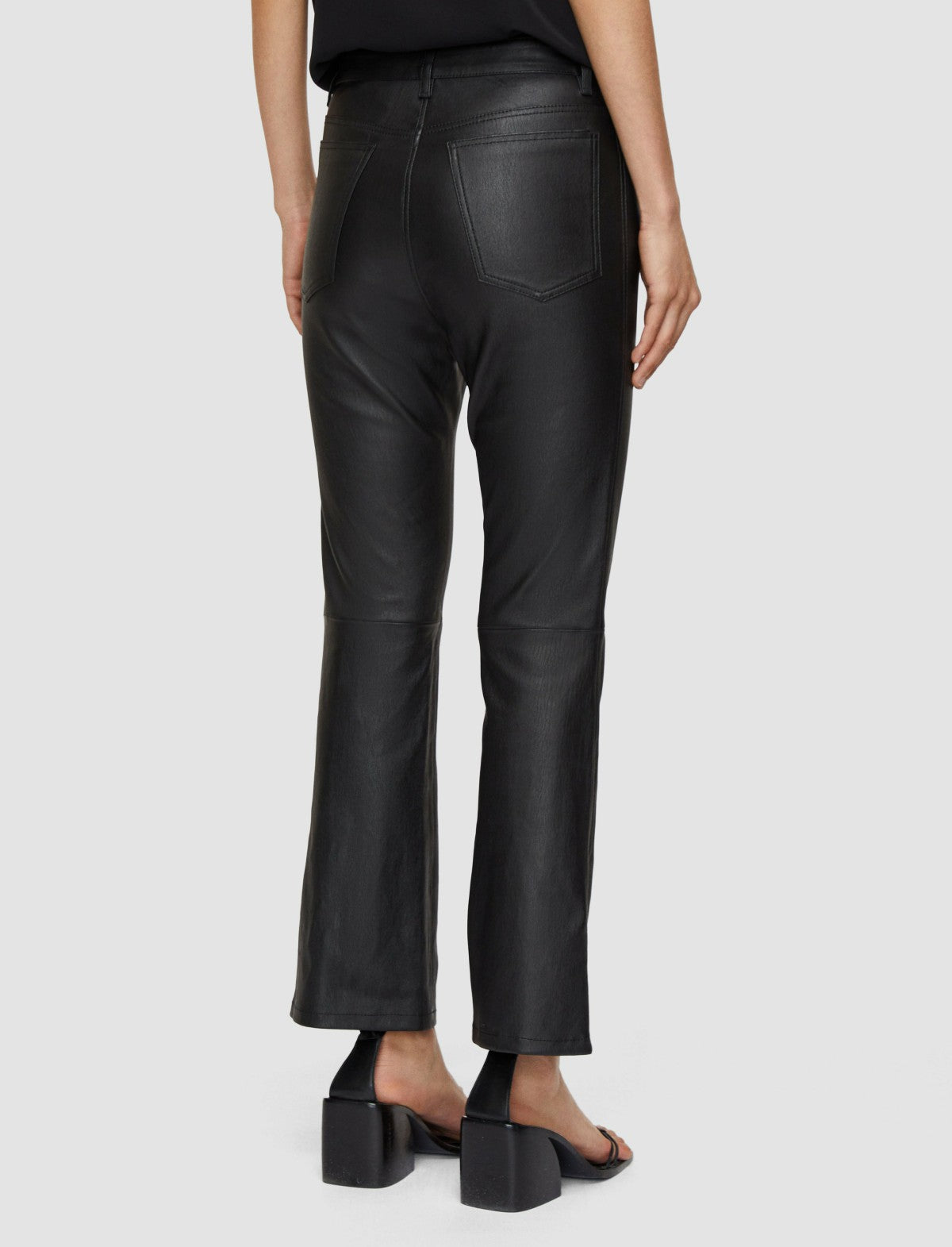 JOSEPH Fashion Women Duke Leather Stretch Trousers Black