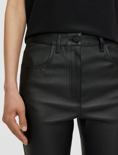 JOSEPH Fashion Women Duke Leather Stretch Trousers Black