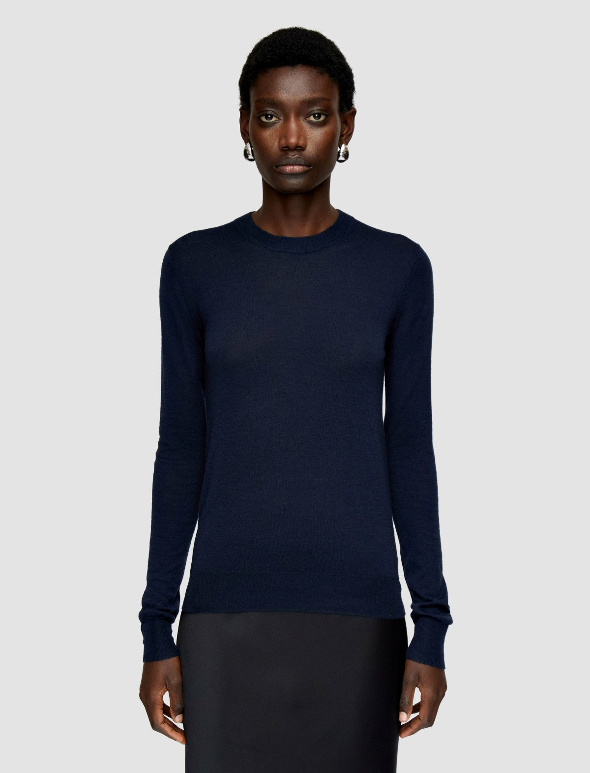 JOSEPH Fashion Women Cashair Round Neck Jumper Navy