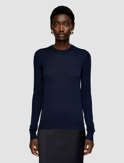 JOSEPH Fashion Women Cashair Round Neck Jumper Navy