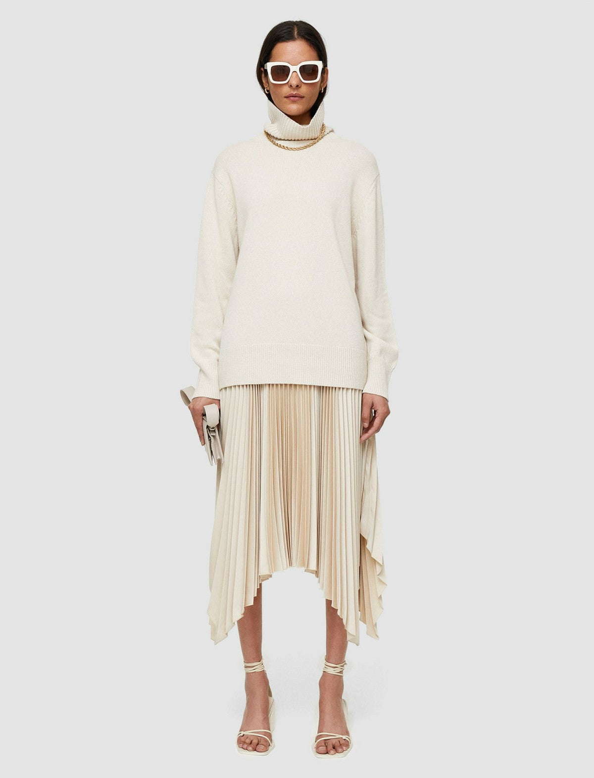 JOSEPH Fashion Women Light Knit High Neck Jumper Ivory