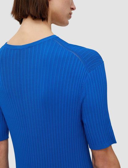JOSEPH Fashion Women Viscose Rib Knit Dress Ultramarine