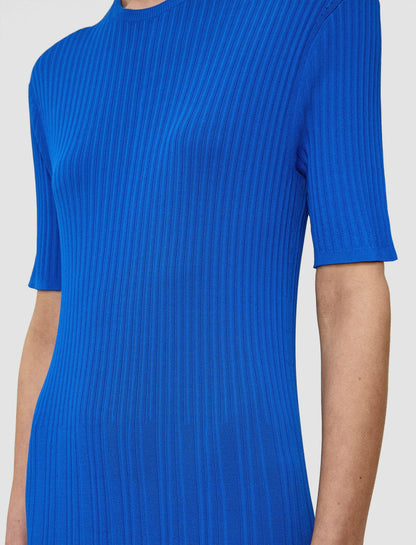 JOSEPH Fashion Women Viscose Rib Knit Dress Ultramarine