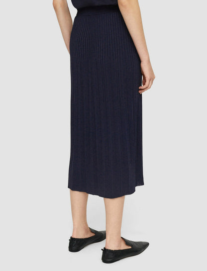 JOSEPH Fashion Women Viscose Rib Knit Skirt Navy
