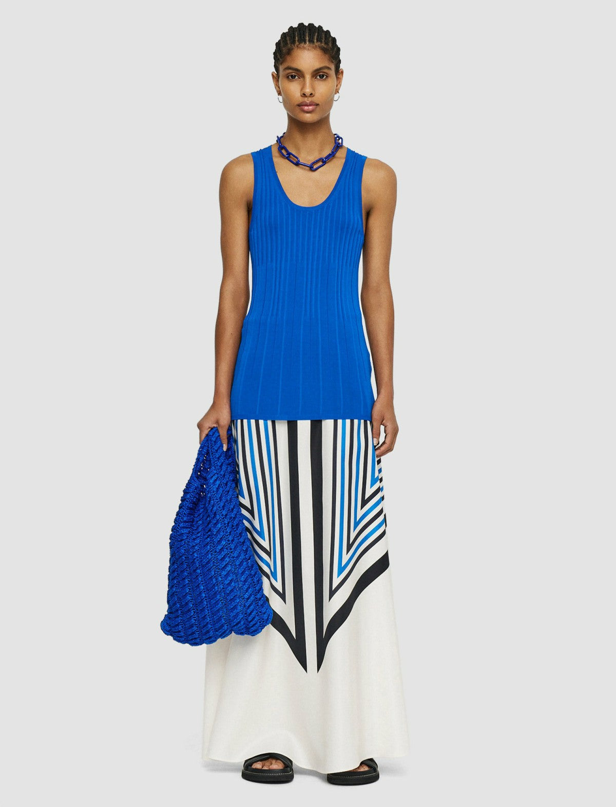 JOSEPH Fashion Women Viscose Rib Knit Tank Top Ultramarine