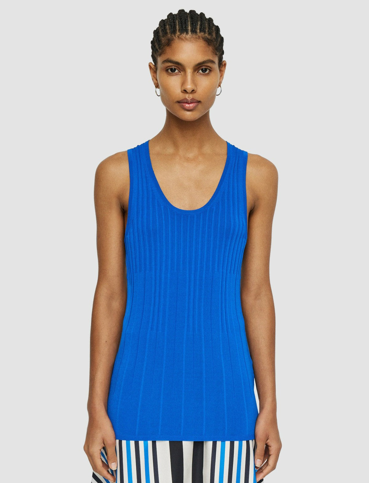 JOSEPH Fashion Women Viscose Rib Knit Tank Top Ultramarine
