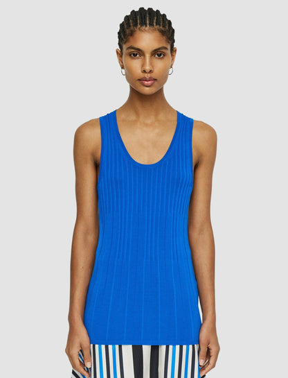 JOSEPH Fashion Women Viscose Rib Knit Tank Top Ultramarine