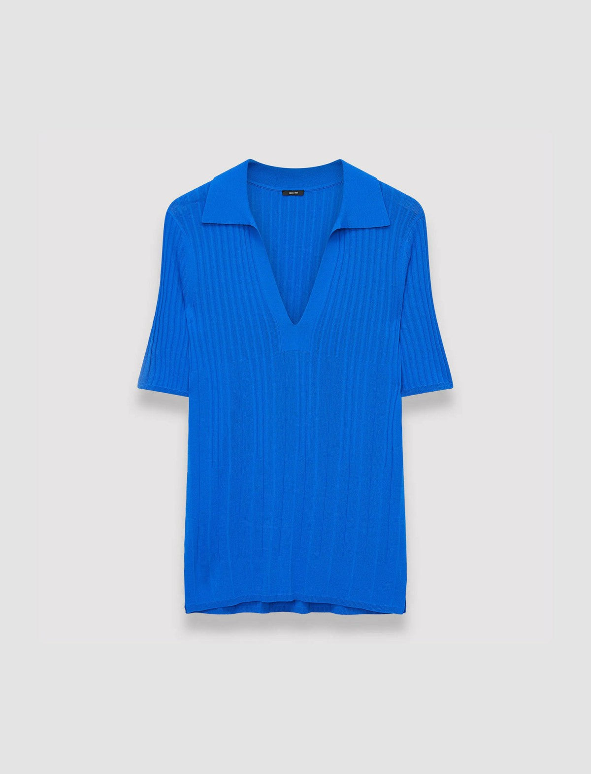 JOSEPH Fashion Women Viscose Rib Knit Polo Top Ultramarine