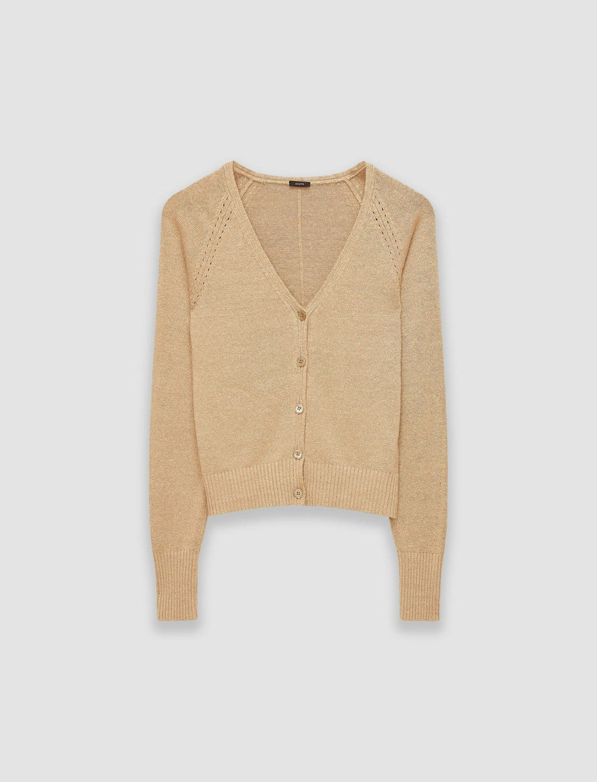 JOSEPH Fashion Women Linen Blend Knitted Cardigan Sesame