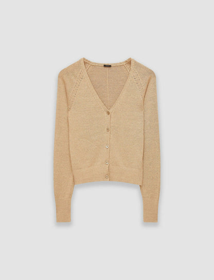 JOSEPH Fashion Women Linen Blend Knitted Cardigan Sesame