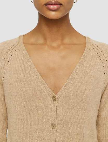 JOSEPH Fashion Women Linen Blend Knitted Cardigan Sesame