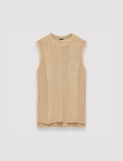 JOSEPH Fashion Women Linen Blend Knitted Tank Top Sesame