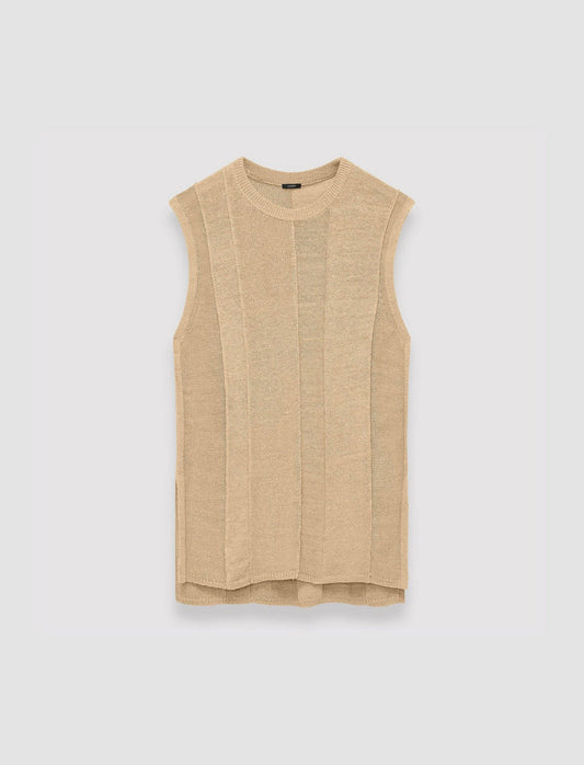 JOSEPH Fashion Women Linen Blend Knitted Tank Top Sesame