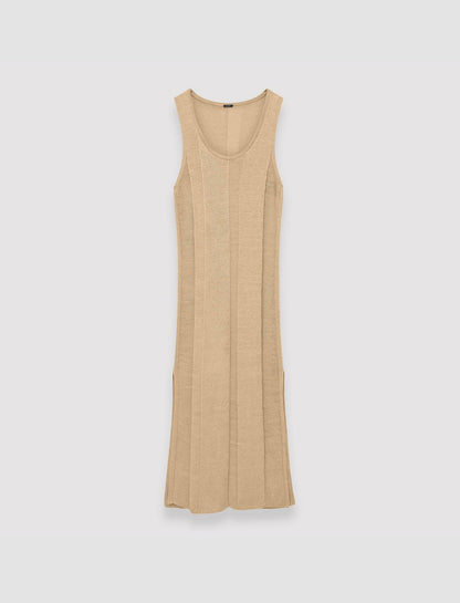 JOSEPH Fashion Women Linen Blend Knitted Long Dress Sesame