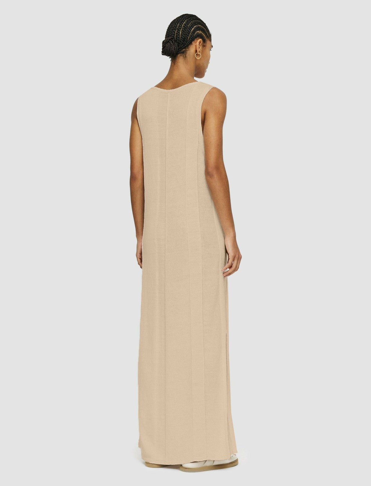 JOSEPH Fashion Women Linen Blend Knitted Long Dress Sesame